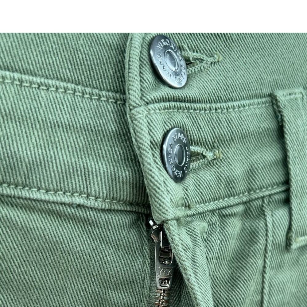 Veronica Beard NEW Jaylen Denim Shorts High Rise Pleated Clover Green Size 23. - Picture 10 of 15